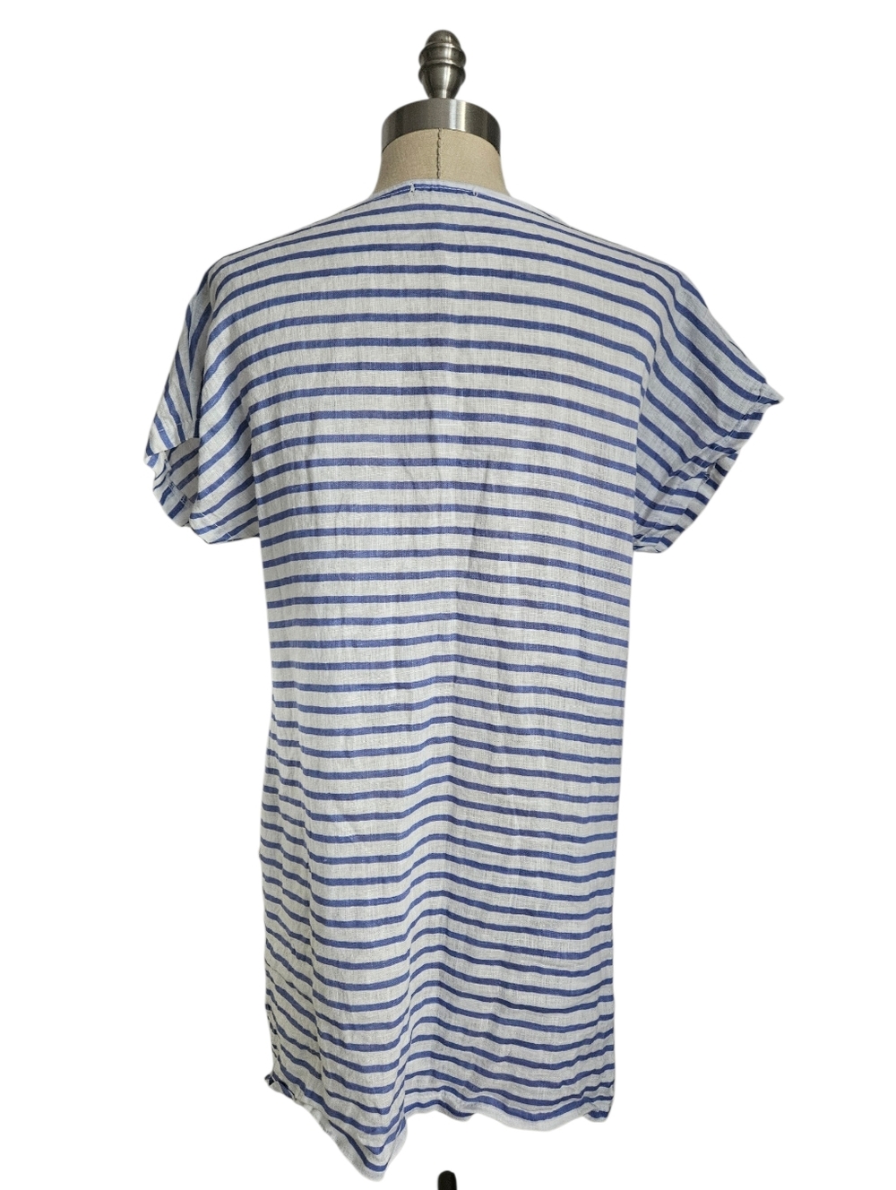 ALESSIA PACINI Italian Made Blue & White Linen Coverup / Dress | SZ S - Picture 3 of 11